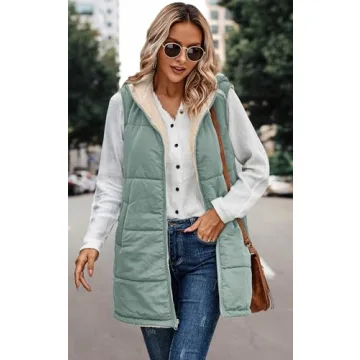 Versatile ECOWISH Women Long Puffer Vest for All Seasons