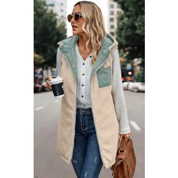 Versatile ECOWISH Women Long Puffer Vest for All Seasons