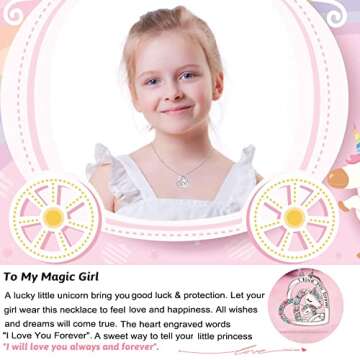 M&Ostyle I Love You Necklace for Girls Crystal Heart Pendant Necklaces Jewelry Gifts for Girls Daughter Granddaughter Niece Birthday