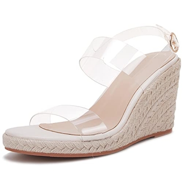 VETASTE Women's Espadrille Wedge Platform Ankle Strap Mules Heels Slippers in Eco-friendly Design