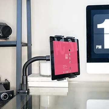 ARKON Mounts - Heavy Duty Tablet Holder with Clamp Mount and 12-Inch Bendable Gooseneck Arm | Versatile Tablet Stand with Easy Install & Durable Support | Securely fits iPad, Galaxy, Note, and more