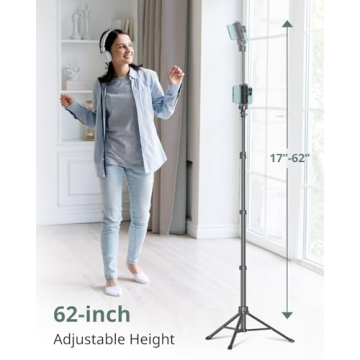 SENSYNE 62" Phone Tripod & Selfie Stick - Versatile Use