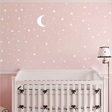 Moon and Stars Wall Decal Vinyl Stickers for Kids