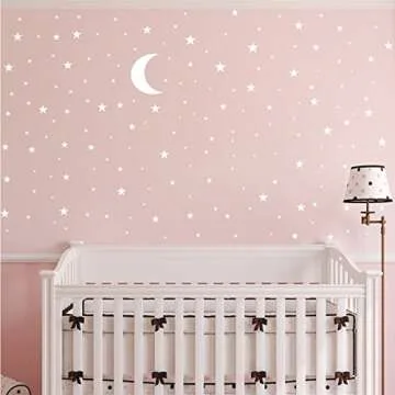 Moon and Stars Wall Decal Vinyl Stickers for Kids