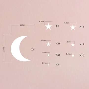 Moon and Stars Wall Decal Vinyl Stickers for Kids