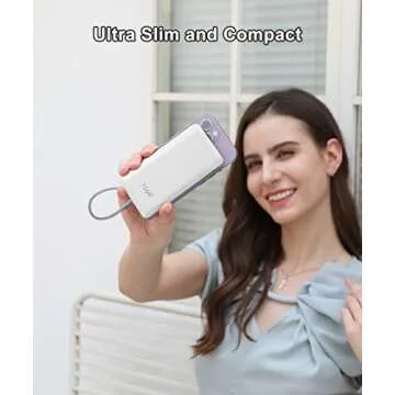 Cell Phone Portable Charger with Built in Lightning and Android Cables Power Bank 10000mah External Battery Packs, USB-C Portable Battery Backup Charger Compatible with iPhone16/15 and Android Phones