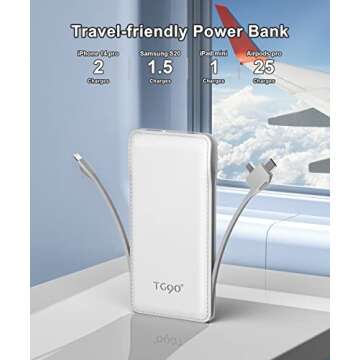 Cell Phone Portable Charger with Built in Lightning and Android Cables Power Bank 10000mah External Battery Packs, USB-C Portable Battery Backup Charger Compatible with iPhone16/15 and Android Phones