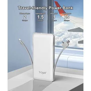 Cell Phone Portable Charger with Built in Lightning and Android Cables Power Bank 10000mah External Battery Packs, USB-C Portable Battery Backup Charger Compatible with iPhone16/15 and Android Phones