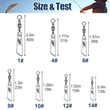 JSHANMEI Fishing Swivels Snap Swivels 100pcs - Durable High Strength Connector