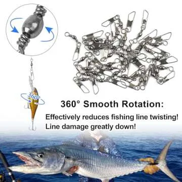 High Strength JSHANMEI Fishing Swivels Snap Swivels - 100pcs