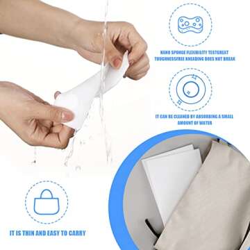 Sawysine 100 Pack Eraser Sheets Disposable Thin Cleaning Sponges Sheets Magic Foam Sponge Pads Home Eraser Wipes for Kitchen Shoe Furniture Bathroom Shower Cleaner