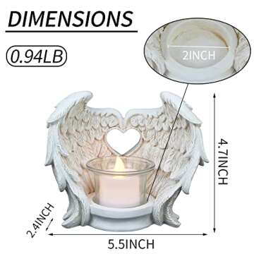 Norrclp Angel Wings Tealight Candle Holder Memorial Gifts