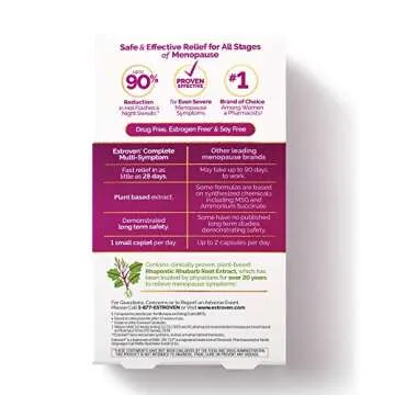Estroven Complete Multi-Symptom Menopause Supplement, 28 Ct., Proven Relief for Hot Flashes & Night ...