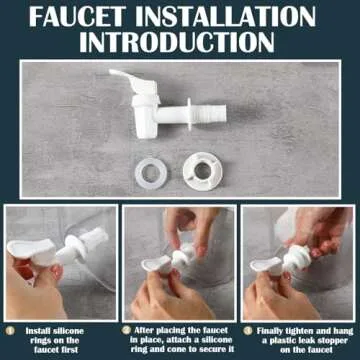 Soaoo 3 Set 67.6 oz Liquid Laundry Detergent Dispenser with Faucet and Cup Holder Labels Plastic Fabric Softener Container Detergent Drip Catcher for Laundry Room Washing Soap