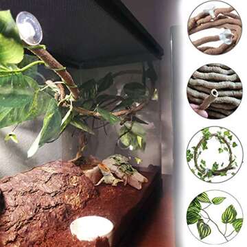 PINVNBY Reptile Hollow Tree Trunk Decoration,Resin Lizard Hideouts Log Hideaway,Crested Gecko Habita...