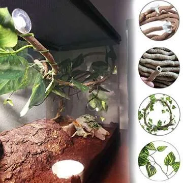 PINVNBY Reptile Hollow Tree Trunk Decoration,Resin Lizard Hideouts Log Hideaway,Crested Gecko Habita...