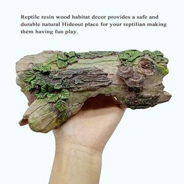 PINVNBY Reptile Hollow Tree Trunk Decoration,Resin Lizard Hideouts Log Hideaway,Crested Gecko Habitat Cave Decor,Aquarium Decaying Trunk Driftwood Ornament for Bearded Dragon Snake Betta Spider(3Pcs)