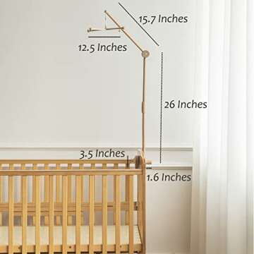 Lanttoe Wooden Crib Mobile Arm - Safe & Stylish Nursery Decor