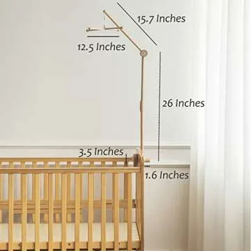 Lanttoe Wooden Crib Mobile Arm - Safe & Stylish Nursery Decor