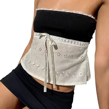 NZNDSHD Women Summer Y2K Tube Top Off-Shoulder Crop Top