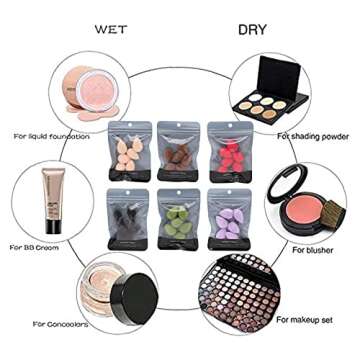 12PCS Mini Makeup Sponge, Concealer Highlight,and Eye Shadow Black Small Beauty Sponge Blender Set for Foundation,Powder