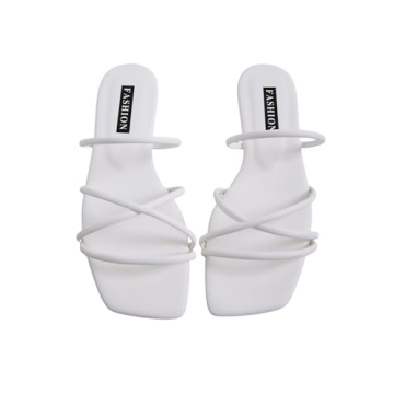 GORGLITTER Stylish PU Leather Strappy Sandals for Summer
