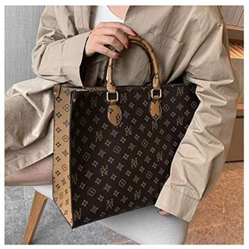 Women Fashion Luxury Large Leather Shoulder Bag - Stylish Tote for Work & Travel