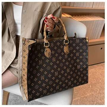 Women Luxury Leather Tote Bag for Work and Travel