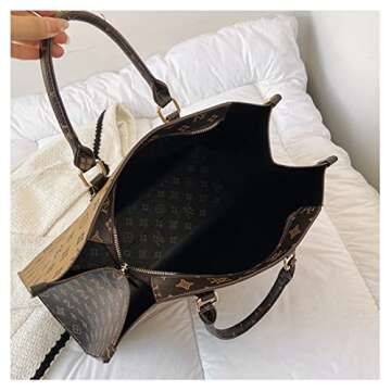 Women Luxury Leather Tote Bag for Work and Travel