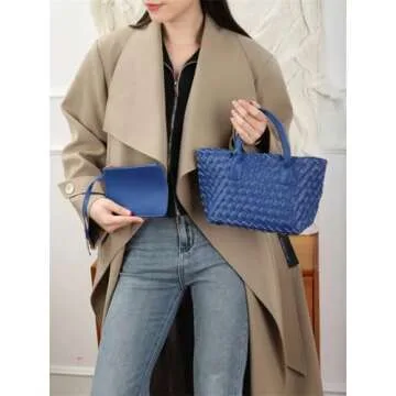 Medium Size Woven Tote Handbag for Women Work Tote Bag Shoulder Purse Tote Purse Shoulder Bag Travel Tote Bag-1