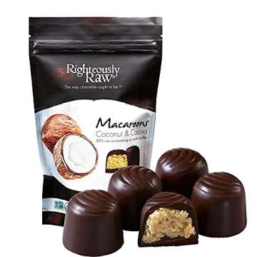 Righteously Raw Dark Chocolate Macaroons! Made with Pure Organic Dark Chocolate! Vegan, Kosher, Glut...
