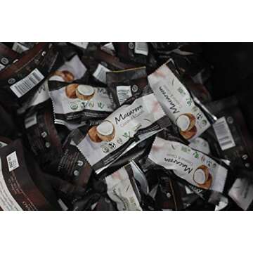 Righteously Raw Dark Chocolate Macaroons! Made with Pure Organic Dark Chocolate! Vegan, Kosher, Gluten-Free, Non-GMO, Dairy, Soy Free, with 5 Macaroons individually wrapped in each of the 3 pouches!