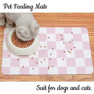 Stylish Ralxion Checkered Dog Feeding Mat for Pets
