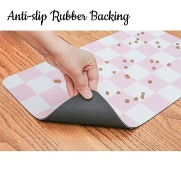 Stylish Ralxion Checkered Dog Feeding Mat for Pets