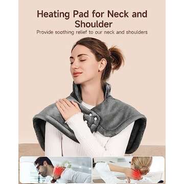 Heating Pad for Neck and Shoulder, ALLJOY 2.2lb Weighted Neck Shoulder Heating Pad Pain Relief, 3 Heat Settings, Auto-Off, Gifts for Dad Women Men Mom XL-24x17