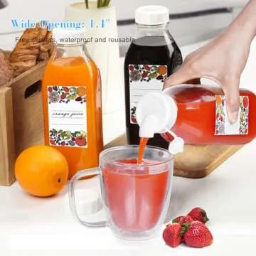 Milk Bottle with Dispenser Cap, 100% Airtight Heavy Duty Screw Lid. 2 Pack 32 Oz Reusable Glass Bottles with 3 Lids! Breast Milk Jug Pitcher, Buttermilk, Water, Juice Bottles w Cap, Syrup, Honey