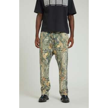 PacSun Straight Leg Sweatpants for Men, Camouflage Neutral, High-Stretch, Relaxed Fit Lounge Pants, ...