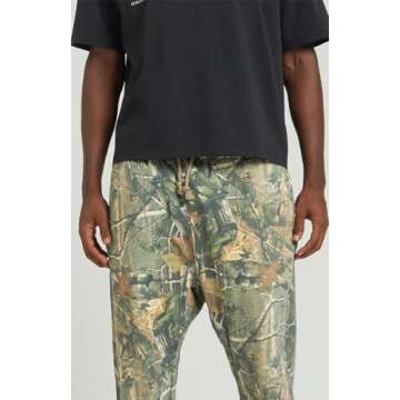 PacSun Straight Leg Sweatpants for Men, Camouflage Neutral, High-Stretch, Relaxed Fit Lounge Pants, Elasticated Waistline & Side Pockets