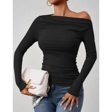 ZESICA Women's Off-Shoulder Long Sleeve Tops - Chic Blouse