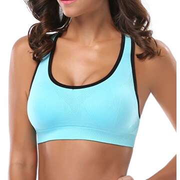 MIRITY Women Racerback Sports Bras - High Impact Workout Gym Activewear Bra Pack of 3 Color Black Gr...