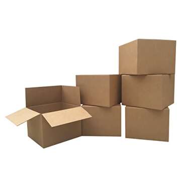 Large Moving Boxes (6 Pack) 20x20x15-inches Packing Cardboard Box