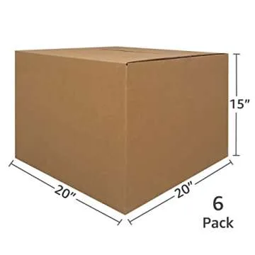 Large Moving Boxes (6 Pack) 20x20x15-inches Packing Cardboard Box