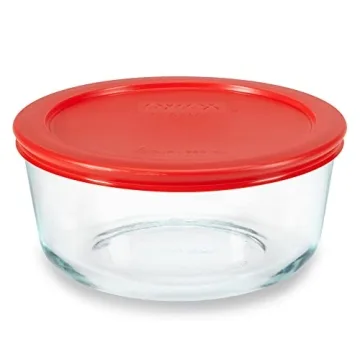 Pyrex Simply Store Glass Food Storage Container, Snug Fit Non-Toxic Plastic BPA-Free Lids, Freezer D...