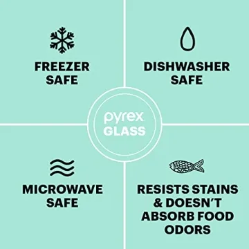 Pyrex Simply Store Glass Food Storage Container, Snug Fit Non-Toxic Plastic BPA-Free Lids, Freezer Dishwasher Microwave Safe, 4 Cup
