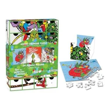 Enchanting Grinch Christmas Advent Calendar Puzzle Set for Family Countdown