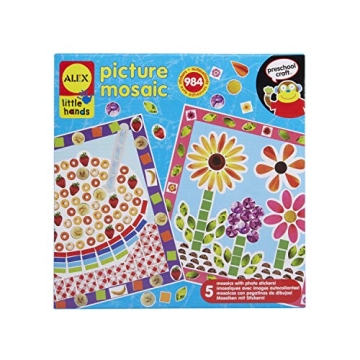 Alex Toys: Little Hands, Picture Mosaic, Kids Toddler Art and Craft Activity, Peel and Stick 5 Mosai...