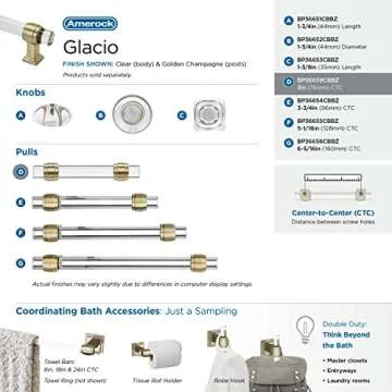 Amerock Glass Knob in Clear/Golden Champagne | Modern Upgrade