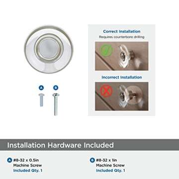 Amerock | Cabinet Knob | Clear/Golden Champagne | 1-3/4 inch (44 mm) Diameter | Glacio | 1 Pack | Drawer Knob | Cabinet Hardware