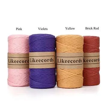 Likeecords 4mm Macrame Cord for Crafts and Decor