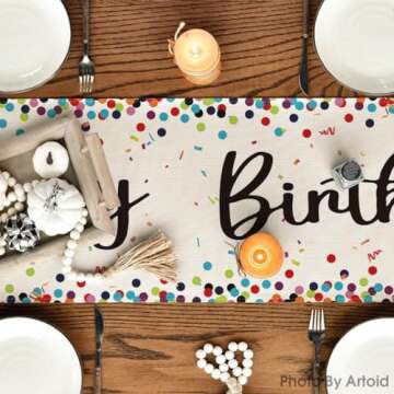 Stylish Artoid Mode Polka Dot Birthday Table Runner